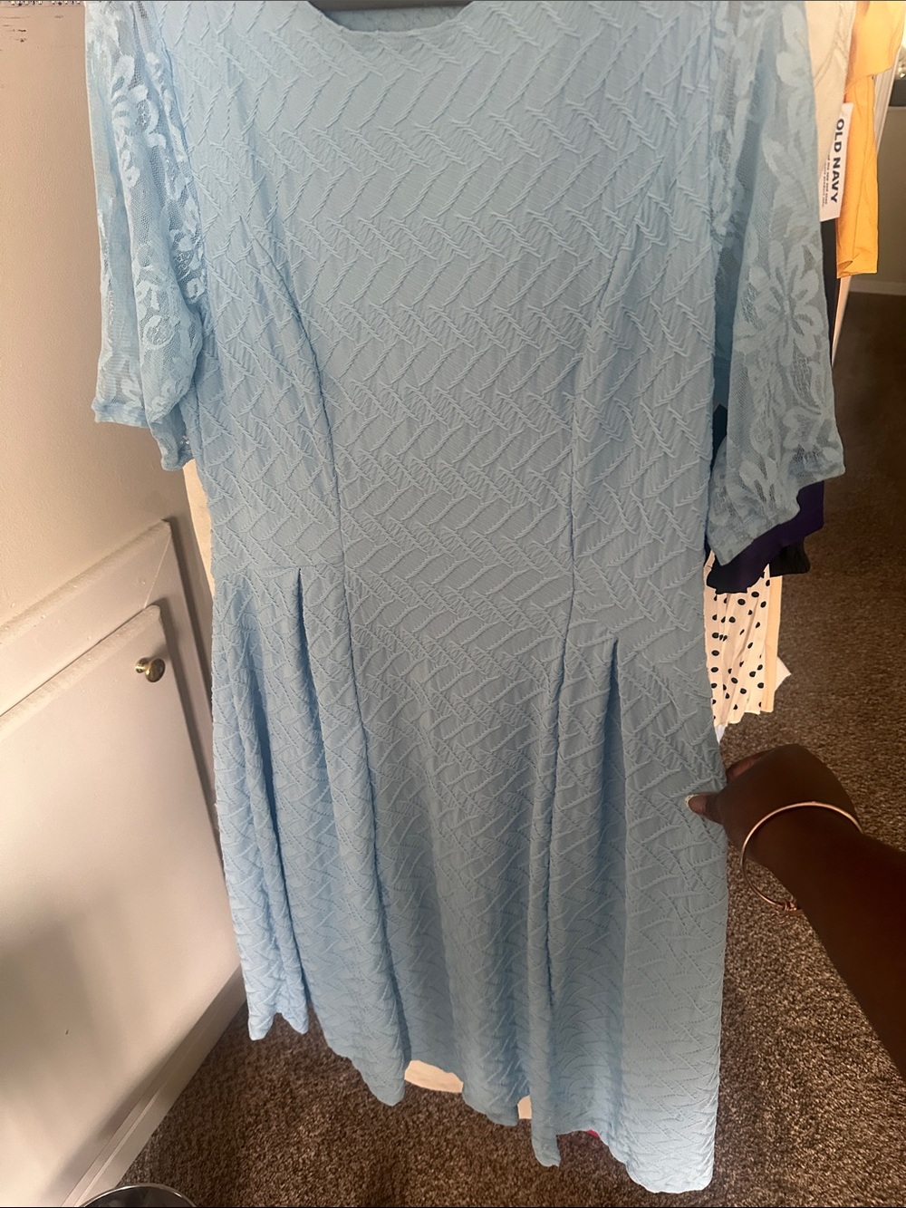 Light Blue Lace A-Line Women’s Dress SHEIN cut small